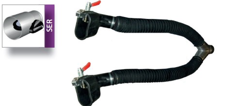 Y-shaped dual adapter with a double nozzle (rubber padding), Ø75 mm (Y75-BNA-75-PM, CORAL)