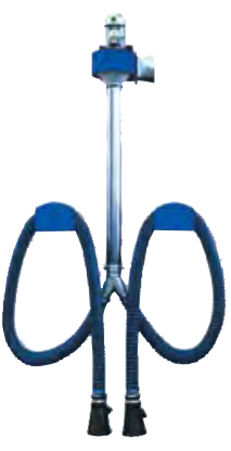Izplūdes nosūkšanas sistēma ar divām šļūtenēm Ø75 mm / 7,5 m (ETASUP-2-75-7, CORAL)