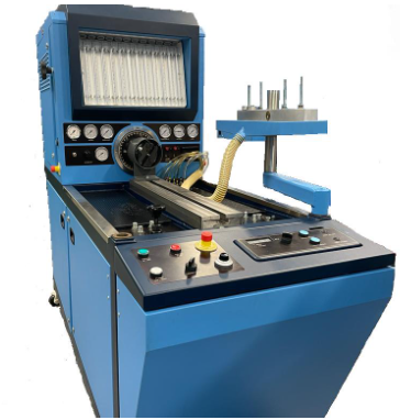 Diesel pump test bench with in-line and rotary pump kits, test pipes and anti-backlash coupling (GM 12-20 complete, MERLIN)