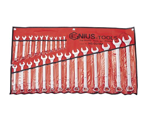 Raktų kombinuotų (raktas/kilpa) komplektas, 24 vnt., 6-32 mm, GENIUS TOOLS (HS-024M, GENIUS)