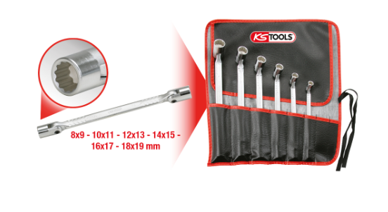 KS Tools terkšlinių raktų su lankstomomis galvutėmis komplektas (517.0310, KS TOOLS)