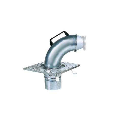 In-floor exhaust extraction base with cover (FL-75-100-BASE, CORAL)