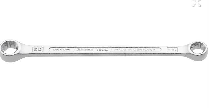 Dvigubas žiedinis raktas, išorinis E-TORX® profilis, E10 × E12 (609-E10XE12, HAZET)