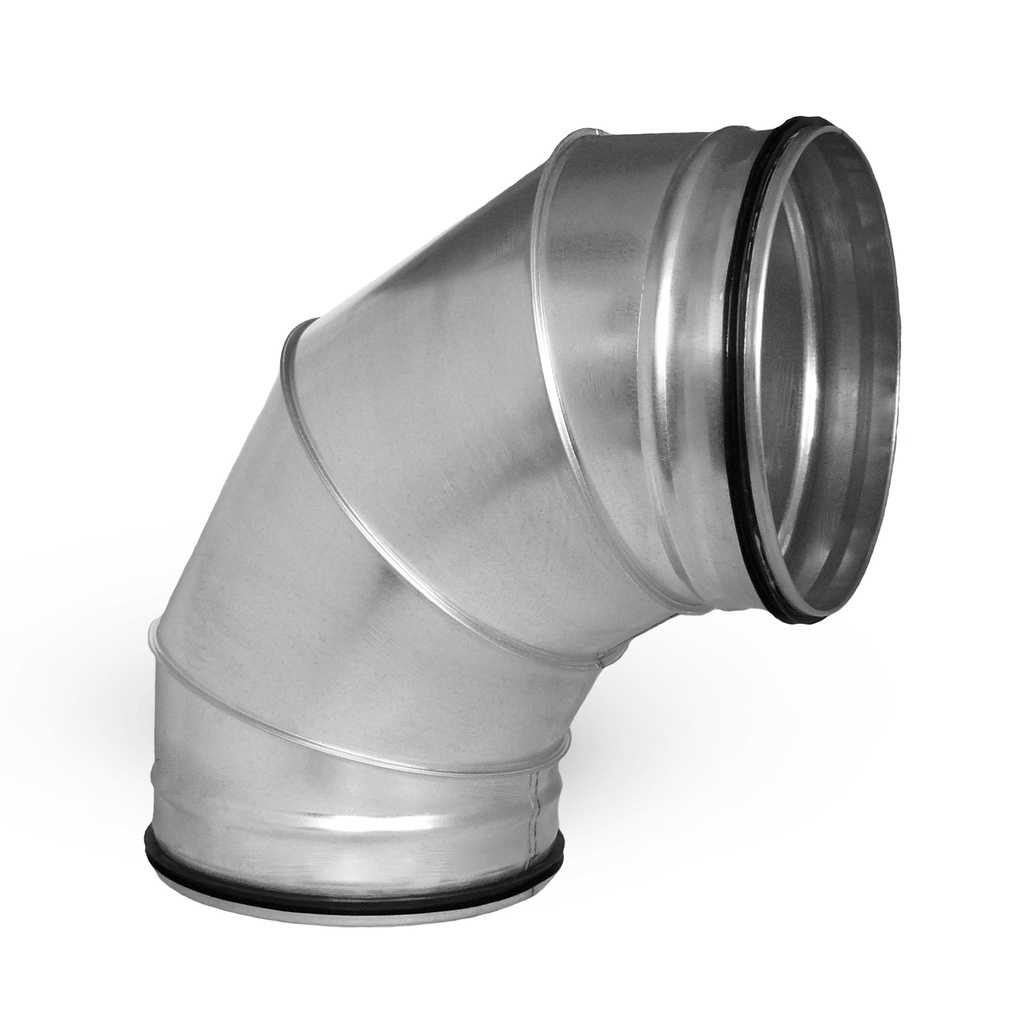Alkūnė su tarpinėmis, 90°, segmentinė, 250 mm (AL250-90)