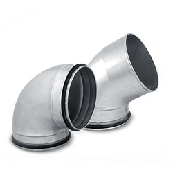 Līkums ar blīvēm, 90°, īss, 125 mm (BPKL-125-90)