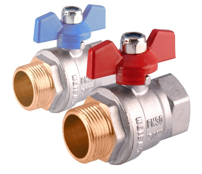 Ventilis rutulinis 3/4" v-i, trumpa rankena