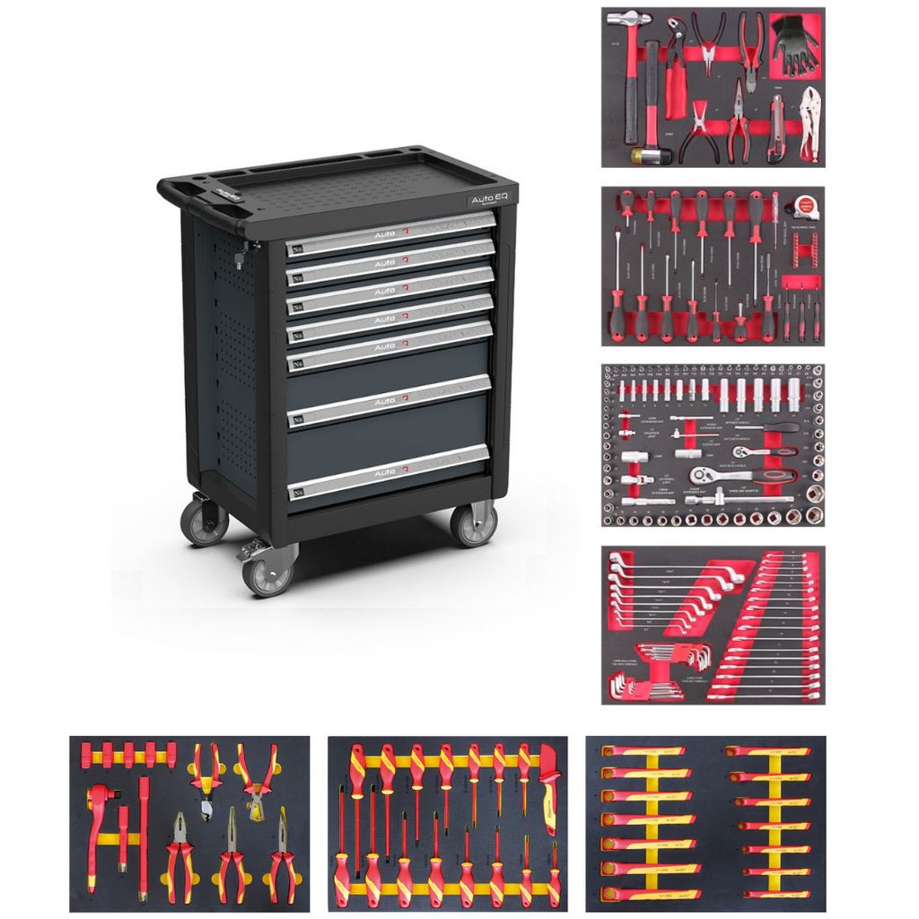 [AQT7177] Tool trolley for electrician, 7 drawers, with 177 pcs. tools AQT7177 AutoEQ