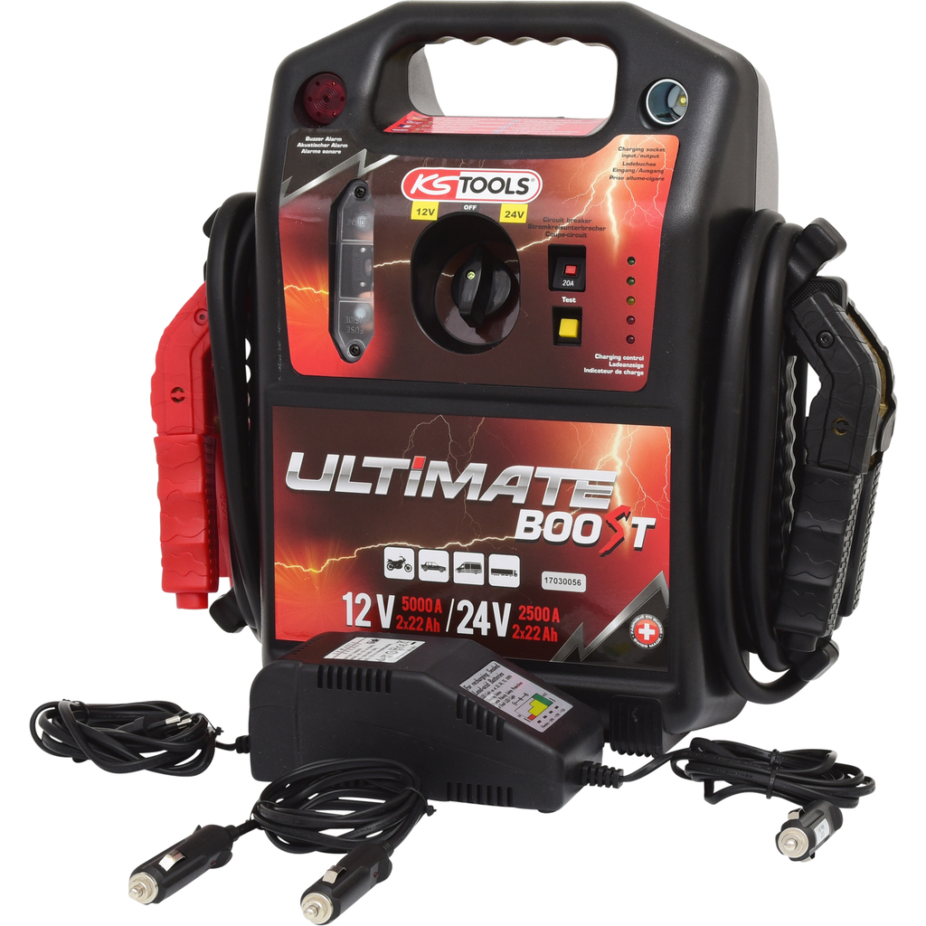 Akumuliatorių paleidėjas 12 V + 24 V (550.1820, KS TOOLS)