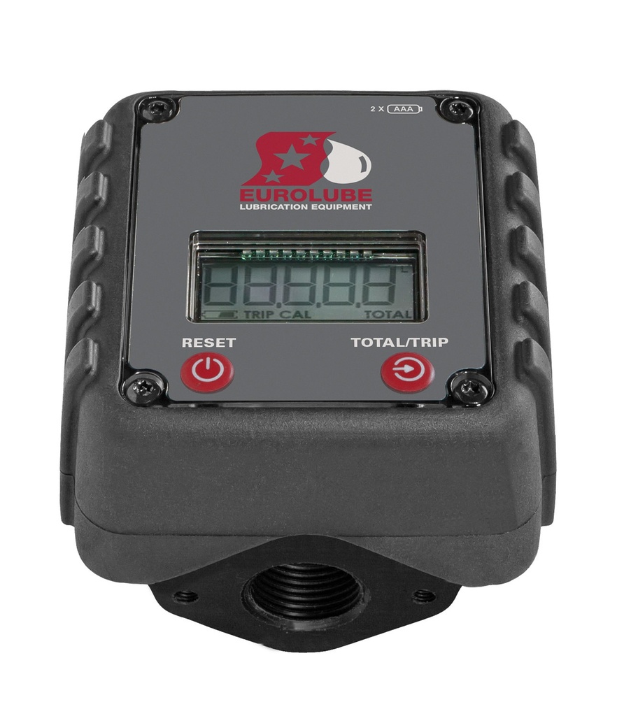 Digital inline meter for fluids G1/2 col. (F), PVC (1168819, EUROLUBE)