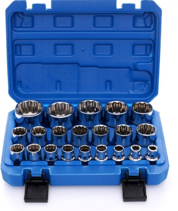 Galvučių rinkinys 8vnt. (1/2", 6-kampės, 12,13,14,15,17,19,21,22mm) (plokštėje) AVTODELO (39852)