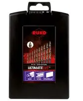 RUKO 259215ERO Twist Drill Bit Set, DIN 338 Type 1mm to 13mm Dia, HSSE-Co 5 Plastic Case, 25 Pieces