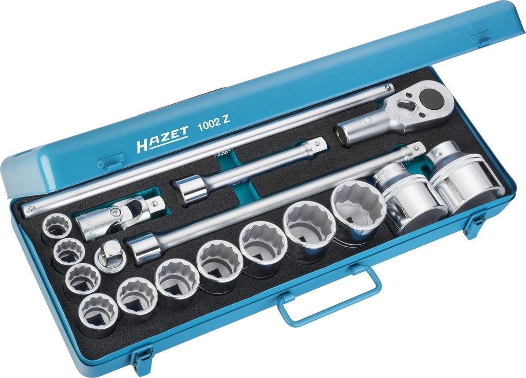 Muciņu komplekts 3/4 collas, 18 daļas, 22–60 mm (1002Z, HAZET)