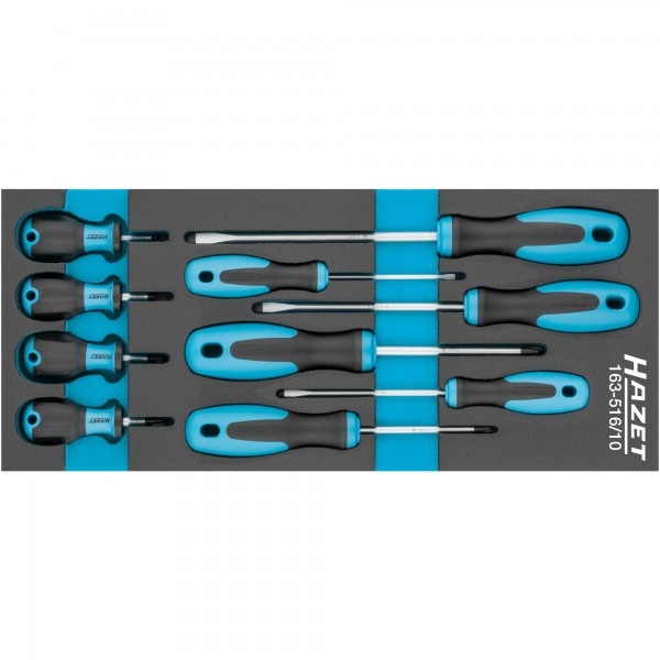 Screwdriver set, 10 pcs – slot, PH cross recess profile (163-516/10, HAZET)