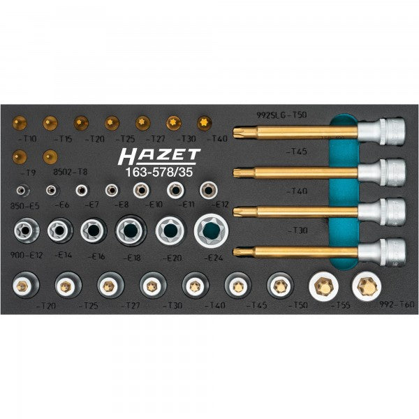 Screwdriver socket set TORX, 35 pcs (163-587/35, HAZET)