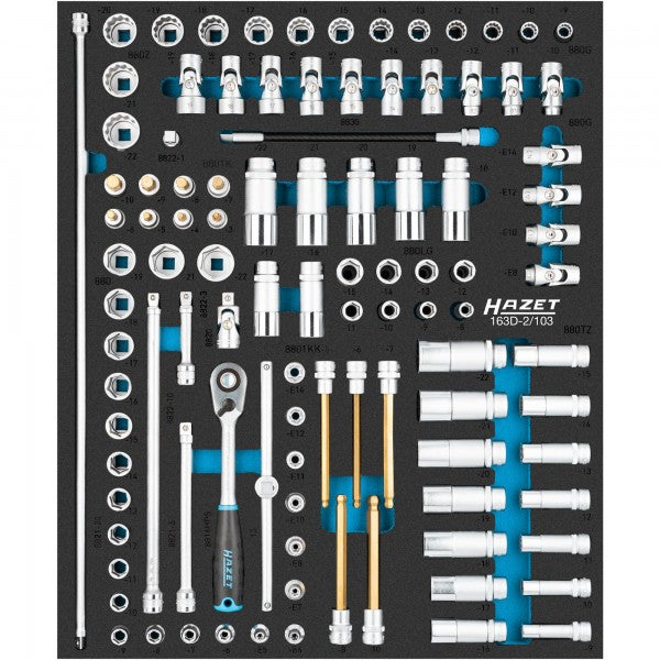 Socket set 103-pcs 3–22 mm, E5–E14 (163D-2/103, HAZET)