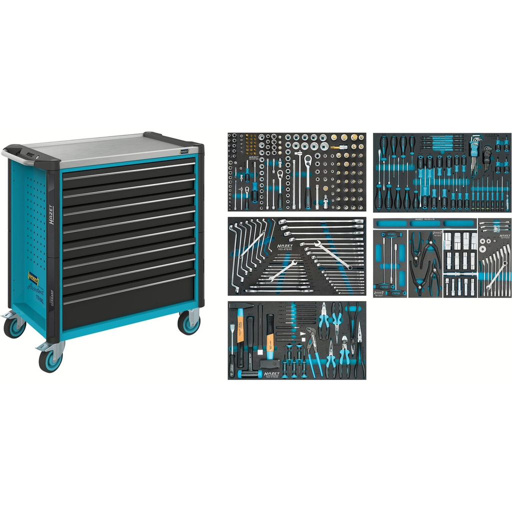 Instrumentu ratiņi Assistent 179NXL ar instrumentu komplektu, 321 gab. (179NXL-8/321, HAZET)