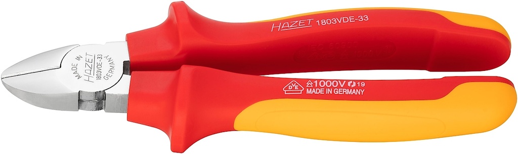 Diagonal cutter with protective insulation (VDE), 180 mm (1803VDE-33, HAZET)