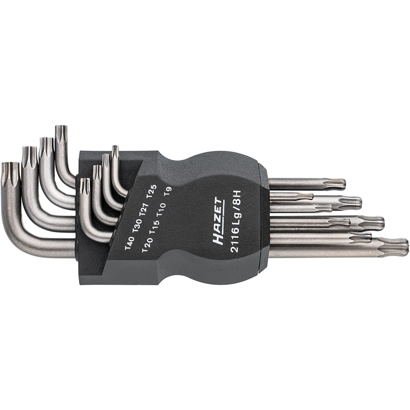 Leņķa skrūvgriežu komplekts - iekšējais TORX® profils (2116LG/8H, HAZET)
