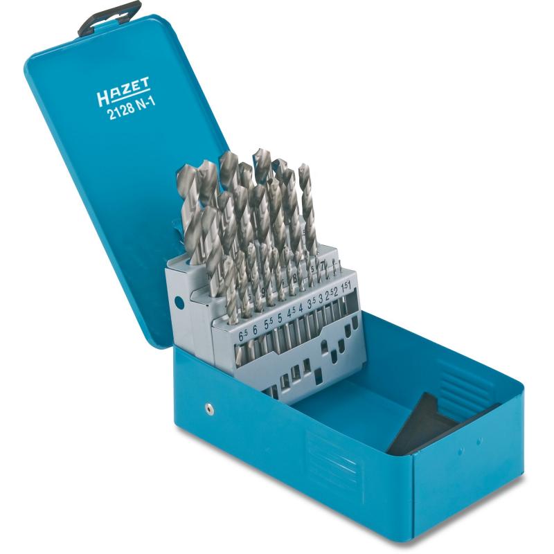 Grąžtų metalui rinkinys dėkle, ⌀ 1–13 mm (2128N-1, HAZET)