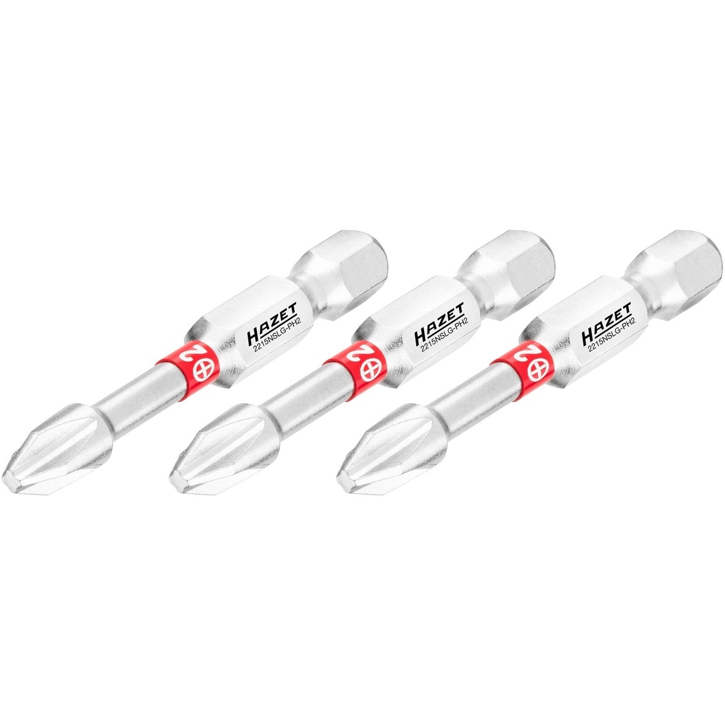 Screwdriver bit, Phillips PH2, 1/4″ (6.3 mm) hex (2215NSLG-PH2/3, HAZET)