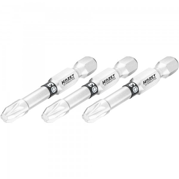 Screwdriver bit, Pozidriv PZ3, 1/4″ (6.3 mm) hex (2216NSLG-PZ3/3, HAZET)