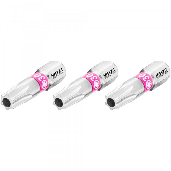 Skrūvgrieža uzgalis, Torx Tamper T30 (drošības), 1/4″ (6,3 mm) sešstūra (2223N-T30H/3, HAZET)