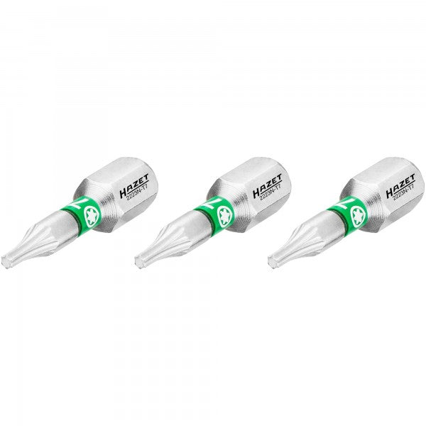 Screwdriver bit, Torx T7, 1/4″ (6.3 mm) hex (2223N-T7/3, HAZET)