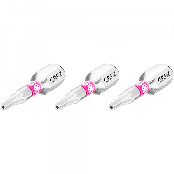 Skrūvgrieža uzgalis, Torx Tamper T9 (drošības), 1/4″ (6,3 mm) sešstūra (2223N-T9H/3, HAZET)