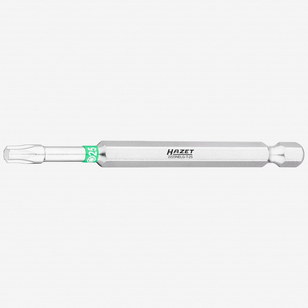 Atsuktuvo antgalis, žvaigždinis Torx T25, 1/4″ (6,3 mm) šešiabriaunis (2223NELG-T25, HAZET)