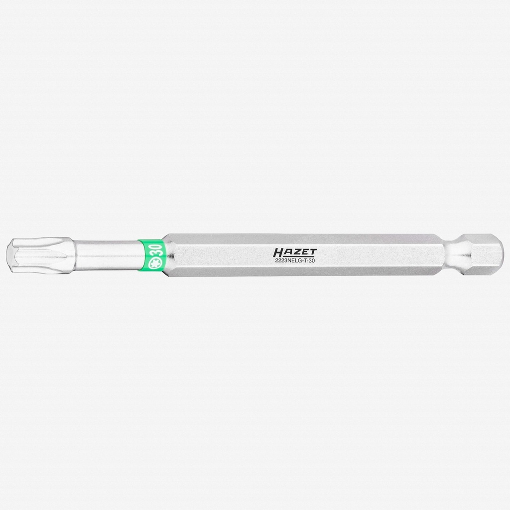 Atsuktuvo antgalis, žvaigždinis Torx T30, 1/4″ (6,3 mm) šešiabriaunis (2223NELG-T30, HAZET)