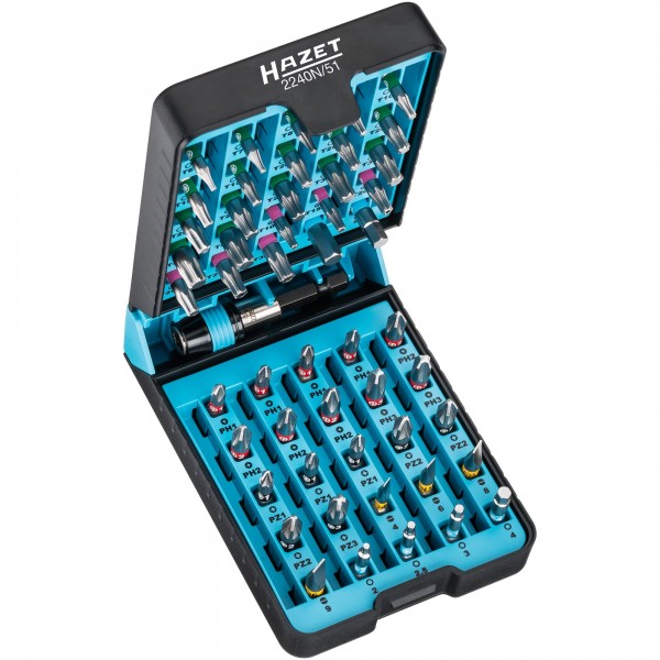 Skrūvgrieža uzgaļu komplekts 1/4 collas (6,3 mm), 51 daļas (2240N/51, HAZET)