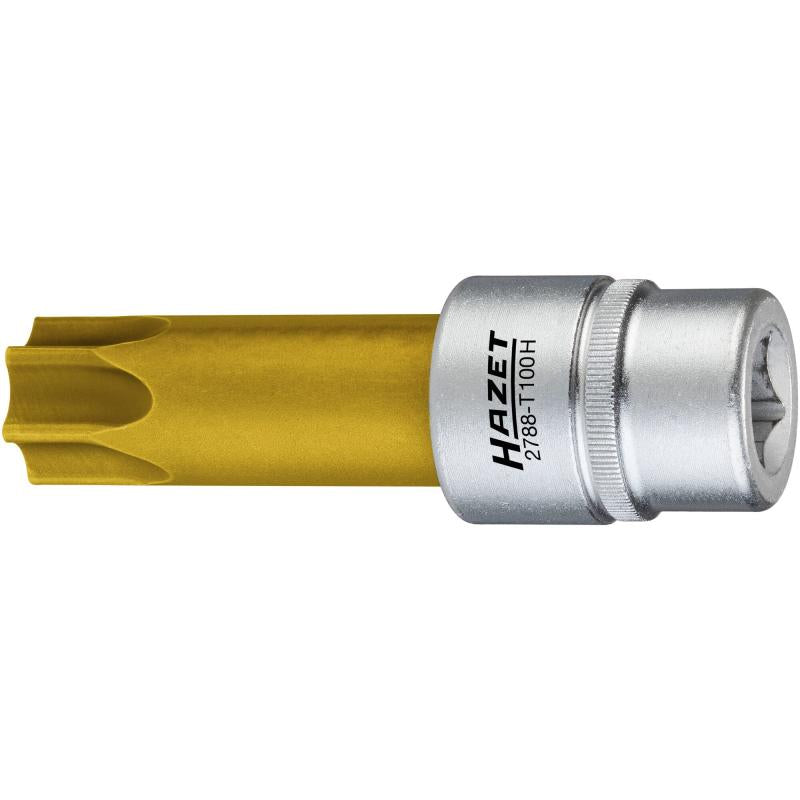 Skirstomojo veleno reguliavimo antgalis TORX T100H, su skyle, 1/2" (2788-T100H, HAZET)