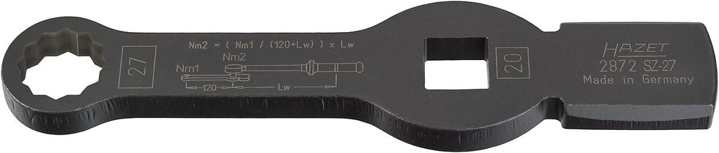 Smūginis (kalamas) žvaigždinis (12 kampų) veržliaraktis 27 mm, 3/4″ pavara (2872SZ-27, HAZET)