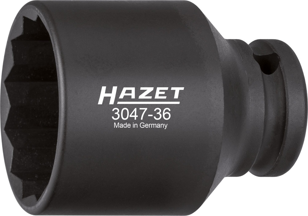 Smūginė galvutė 1/2 col. 36 mm dvylikabriaunė (3047-36, HAZET)