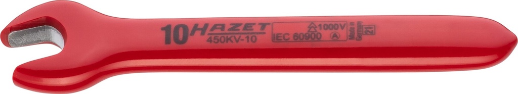 Vienpusis veržliaraktis su apsaugine izoliacija, 10 mm (450KV-10, HAZET)