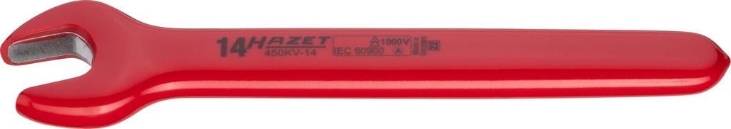 Single open-end wrench with protective insulation, 14 mm (450KV-14, HAZET)