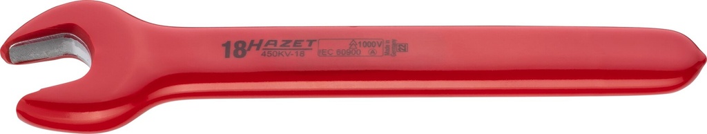 Single open-end wrench with protective insulation, 18 mm (450KV-18, HAZET)