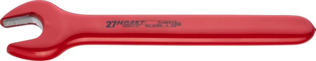 Single open-end wrench with protective insulation, 27 mm (450KV-27, HAZET)