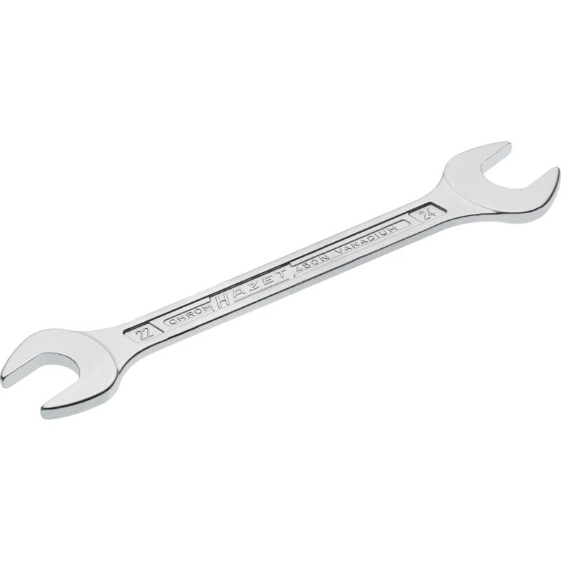 Double open-end wrench, outside hexagon profile, 22 × 24 mm (450N-22X24, HAZET)
