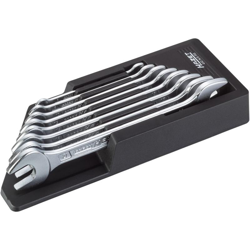 Double open-end wrench set, outside hexagon profile, 8 pcs (6×7 – 21×22 mm) (450N/8RS, HAZET)