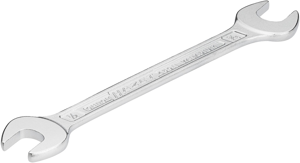 Double open-end wrench, outside hexagon profile, 1/2 × 9/16″ (450NA-1/2X9/16VKH, HAZET)