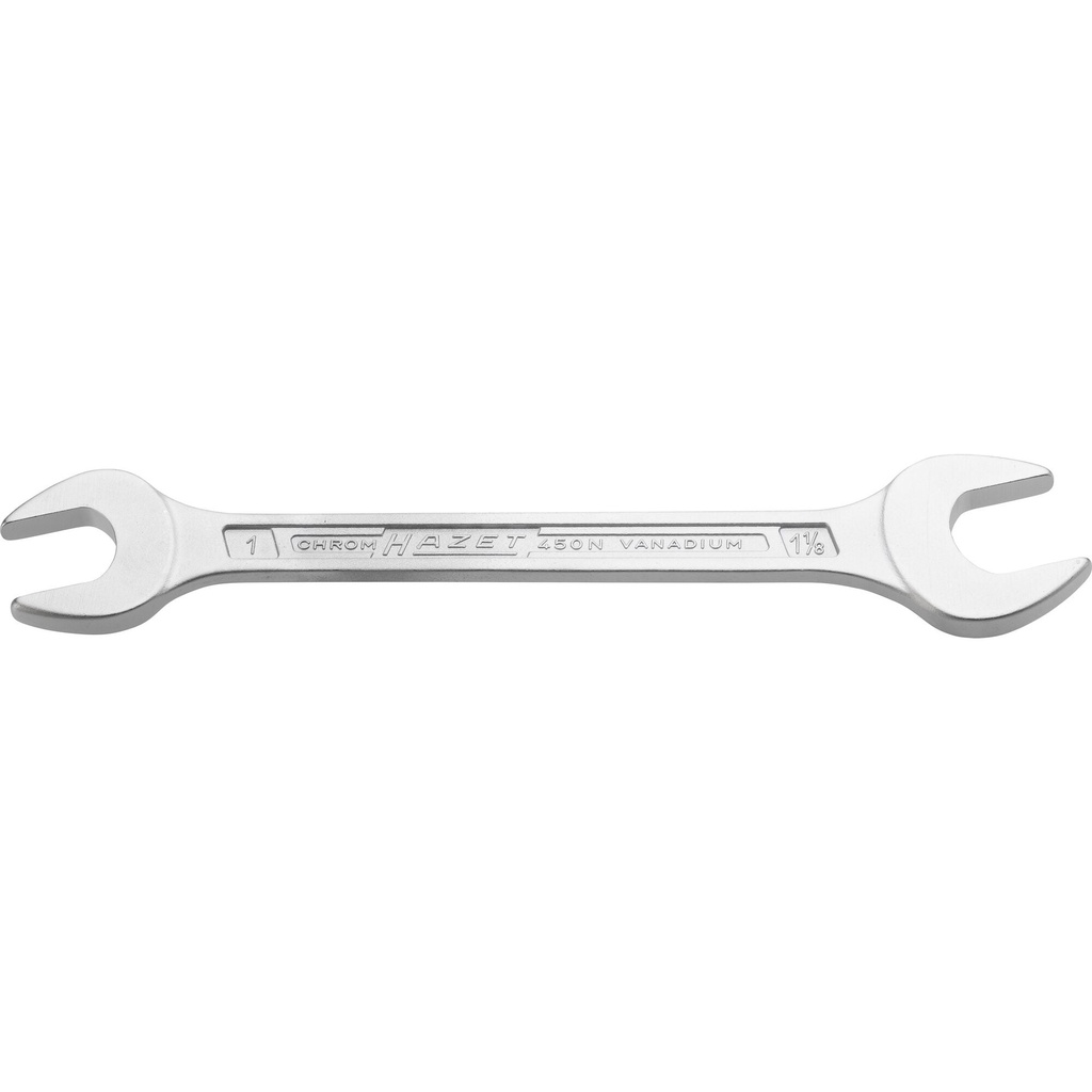 Double open-end wrench, outside hexagon profile, 1 × 1.1/8″ (450NA-1X1.1/8VKH, HAZET)