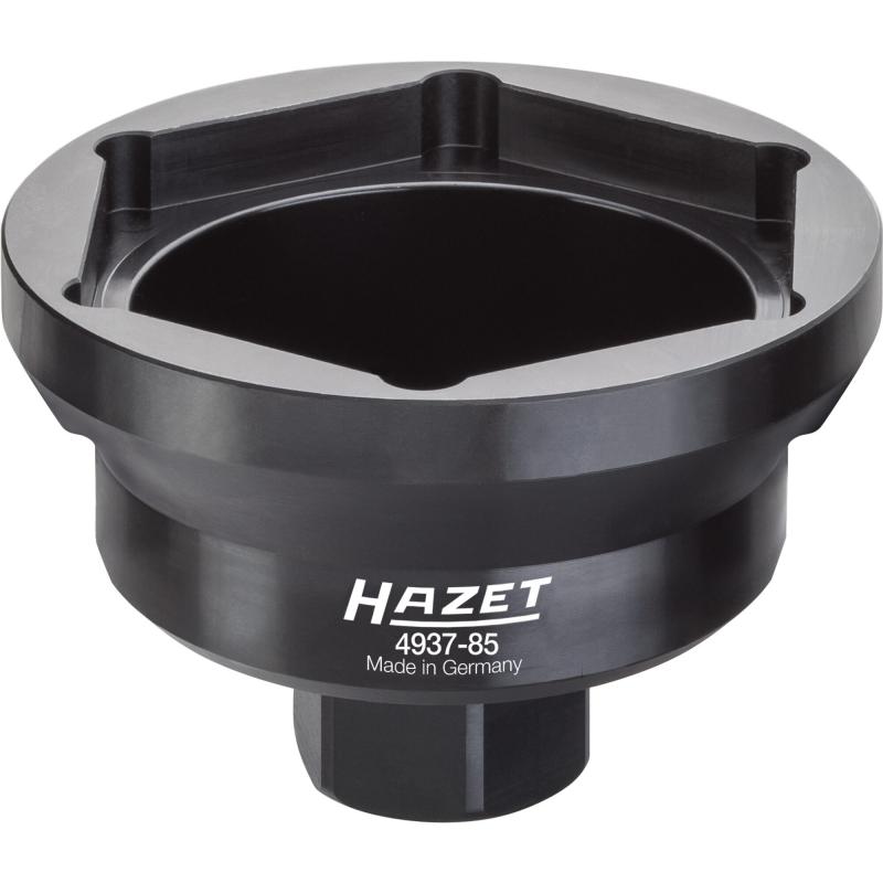 Commercial vehicle axle nut socket, outside hexagon profile, 85 mm (4937-85, HAZET)