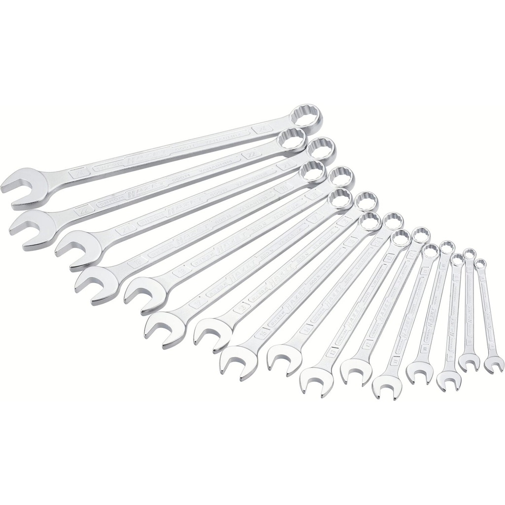 Kombinēto uzgriežņu atslēgu komplekts, 16 gab. (7–24 mm) (600SPC/16, HAZET)