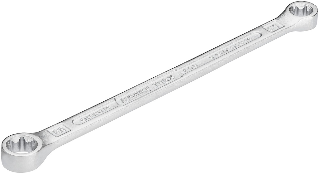 Dubultā gredzenatslēga, ārējais E-TORX® profils, E6 × E8 (609-E6XE8, HAZET)