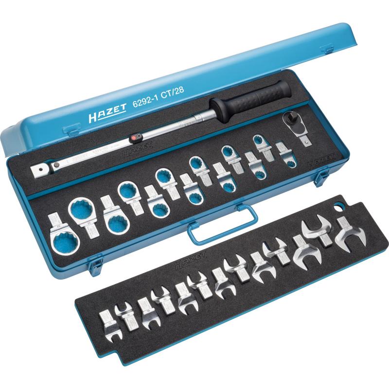 Torque tool set, 14 x 18 mm insert square, hollow, 28-pieces (6292-1CT/28, HAZET)