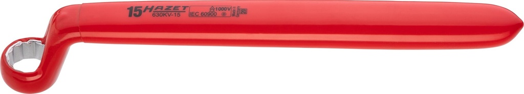 Single box-end wrench with protective insulation, 15 mm (630KV-15, HAZET)