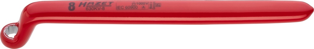 Single box-end wrench with protective insulation, 8 mm (630KV-8, HAZET)