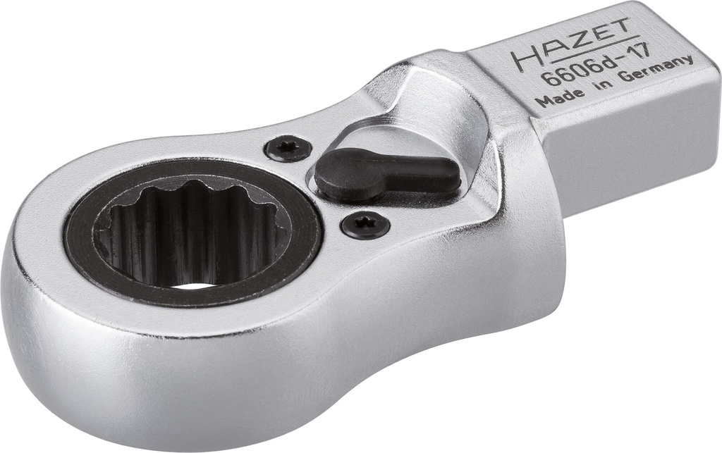 Ratcheting insert box-end wrench 17 mm, 14x18 mm insert square (6606D-17, HAZET)