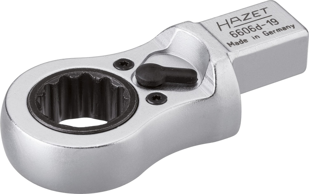 Ratcheting insert box-end wrench 19 mm, 14x18 mm insert square (6606D-19, HAZET)